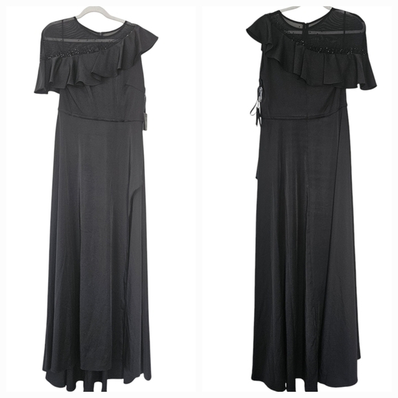 NWT Mac Duggal IEENA Fall 2021 black #55317 maxi formal gown size 10 - Picture 3 of 14